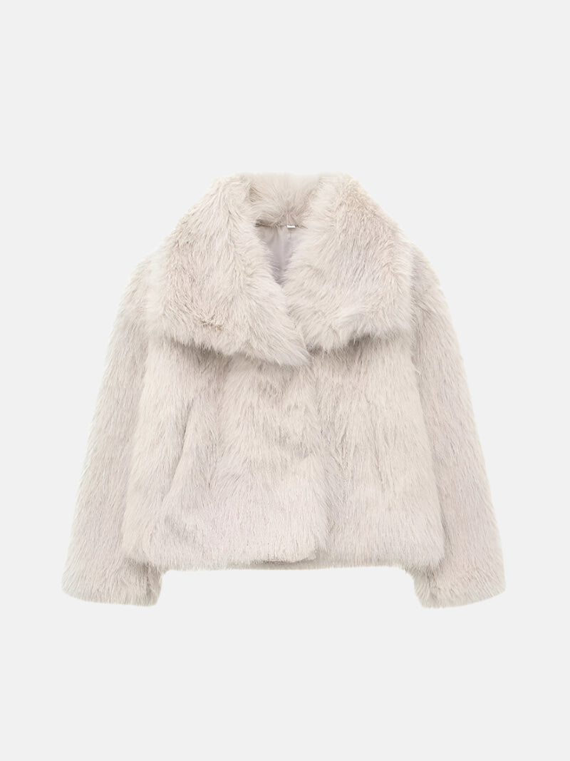 Aunara - Faux Fur Jacket-Coat-Cream-S-Lyle&Oak