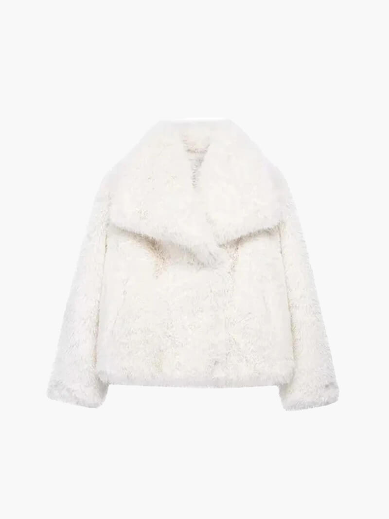 Aunara - Faux Fur Jacket-Coat-White-S-Lyle&Oak