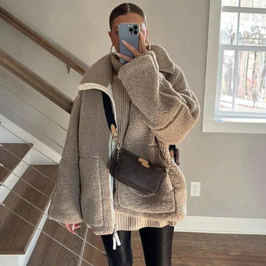 Cixie - Faux Shearling Jacket-Jacket-Lyle & Oak-Lyle-and-Oak