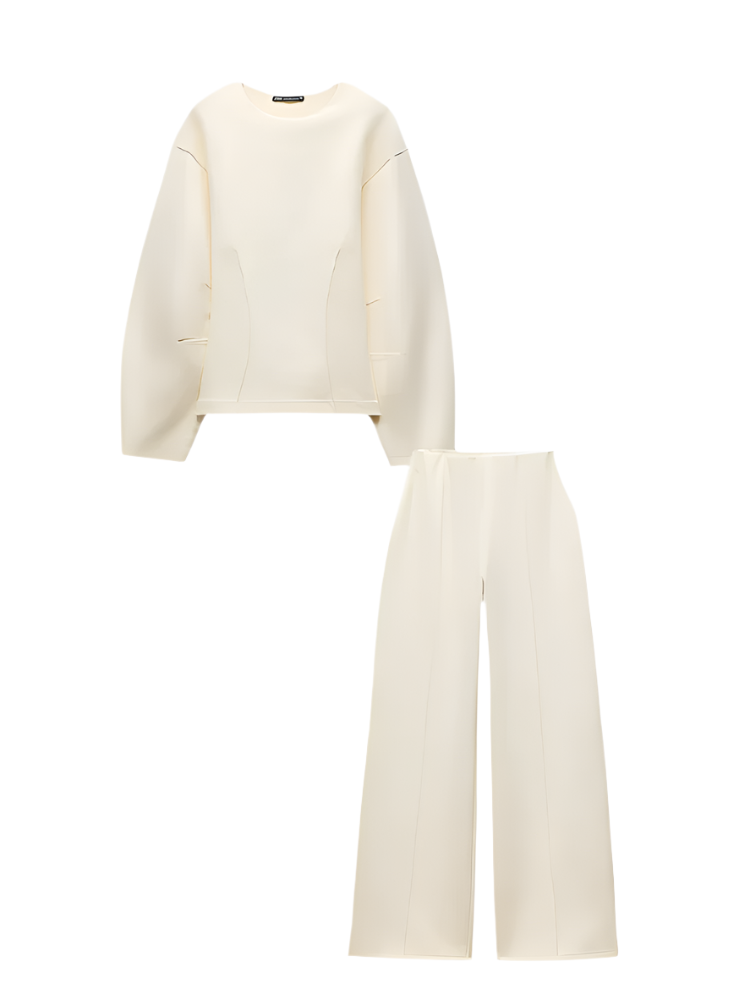 Elegant set with a comfortable high waist.-Sets-Beige-S-Lyle and Oak
