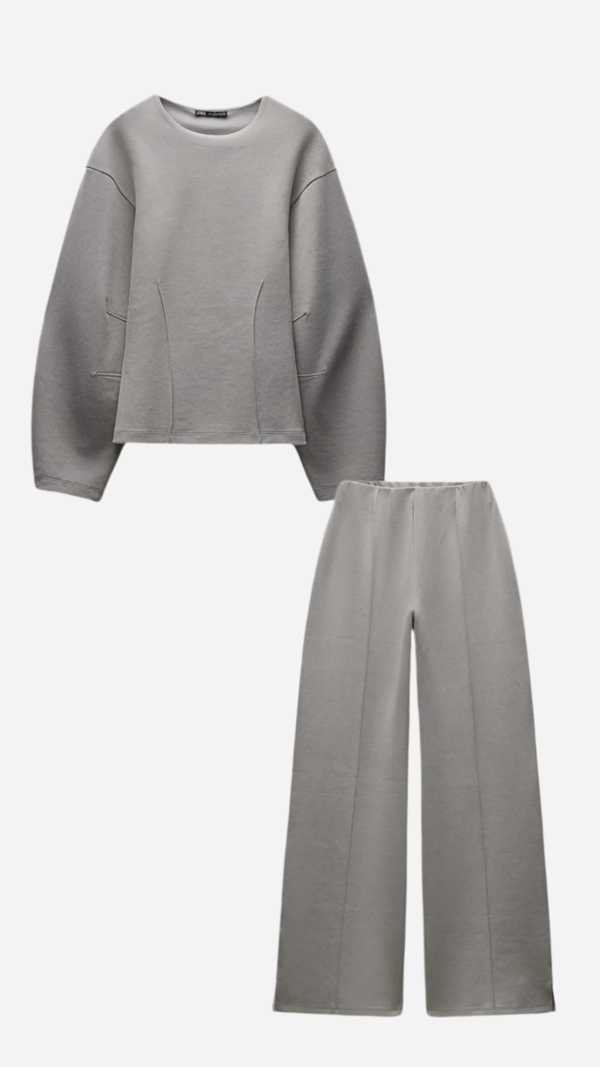 Elegant set with a comfortable high waist.-Sets-Grey-S-Lyle and Oak