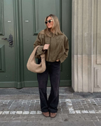 Vintage suede bomber jacket– elegant style and timeless design.-Jackets-Olive-S-Lyle and Oak