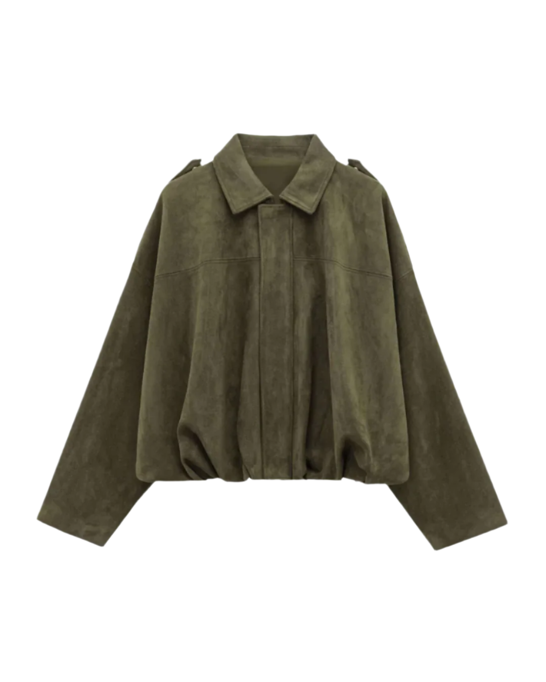 Vintage suede bomber jacket– elegant style and timeless design.-Jackets-Olive-S-Lyle and Oak
