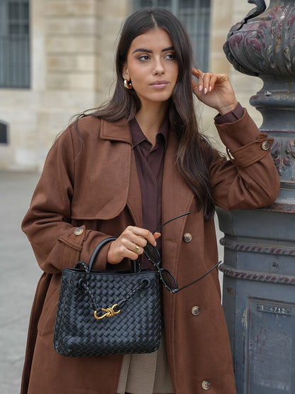 Vionae - Suede Look Maxi Trench Coat-Trench Coat-Lyle&Oak